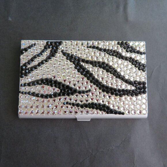 Swarovski Accessories - Swarovski Crystal Zebra Stripe Business Card Holder Case